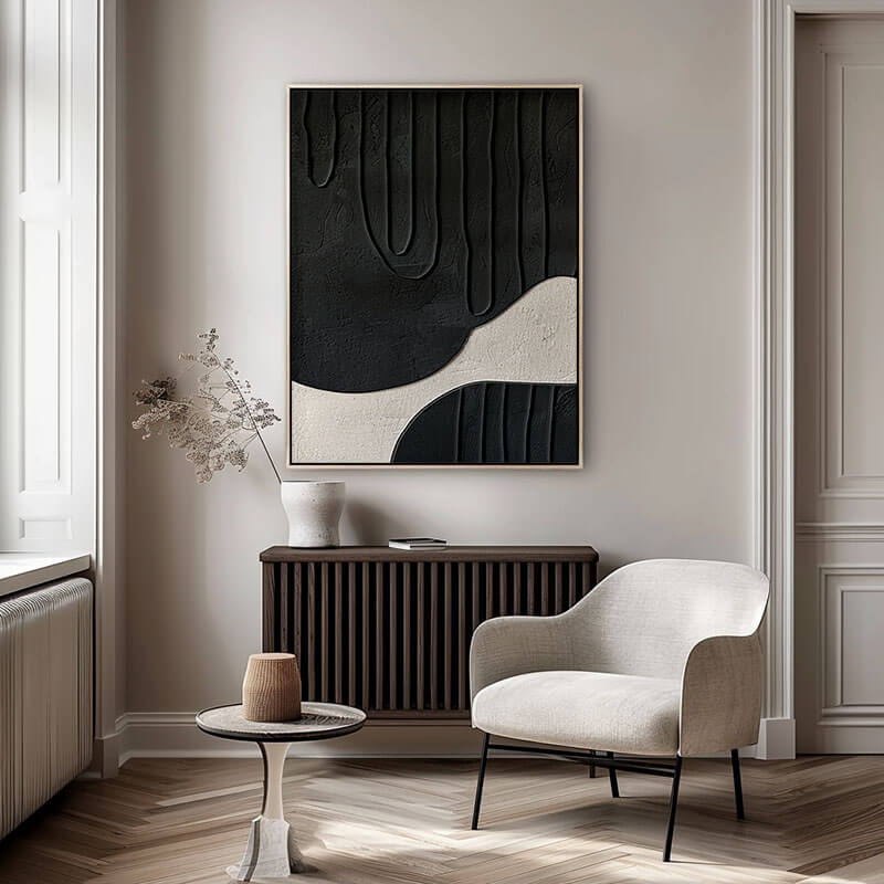 Modern Organic Shapes Wall Art | Curved Line Abstract Print #AA 330