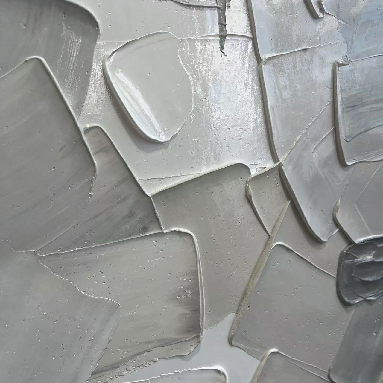 Textured 3D Abstract Art | Grey & White Wall Painting #AA 122