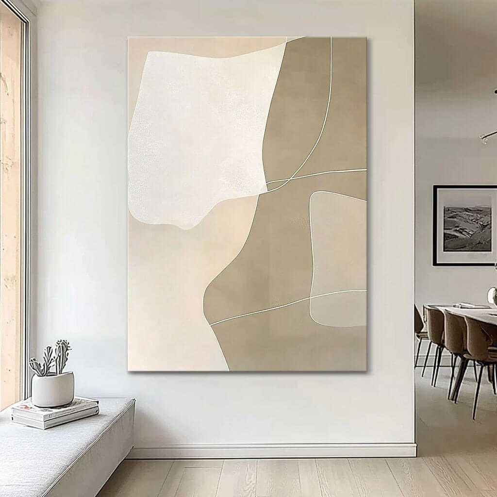 Calming Minimalist Wall Decor - Organic Abstract Art for Home #JJ 434