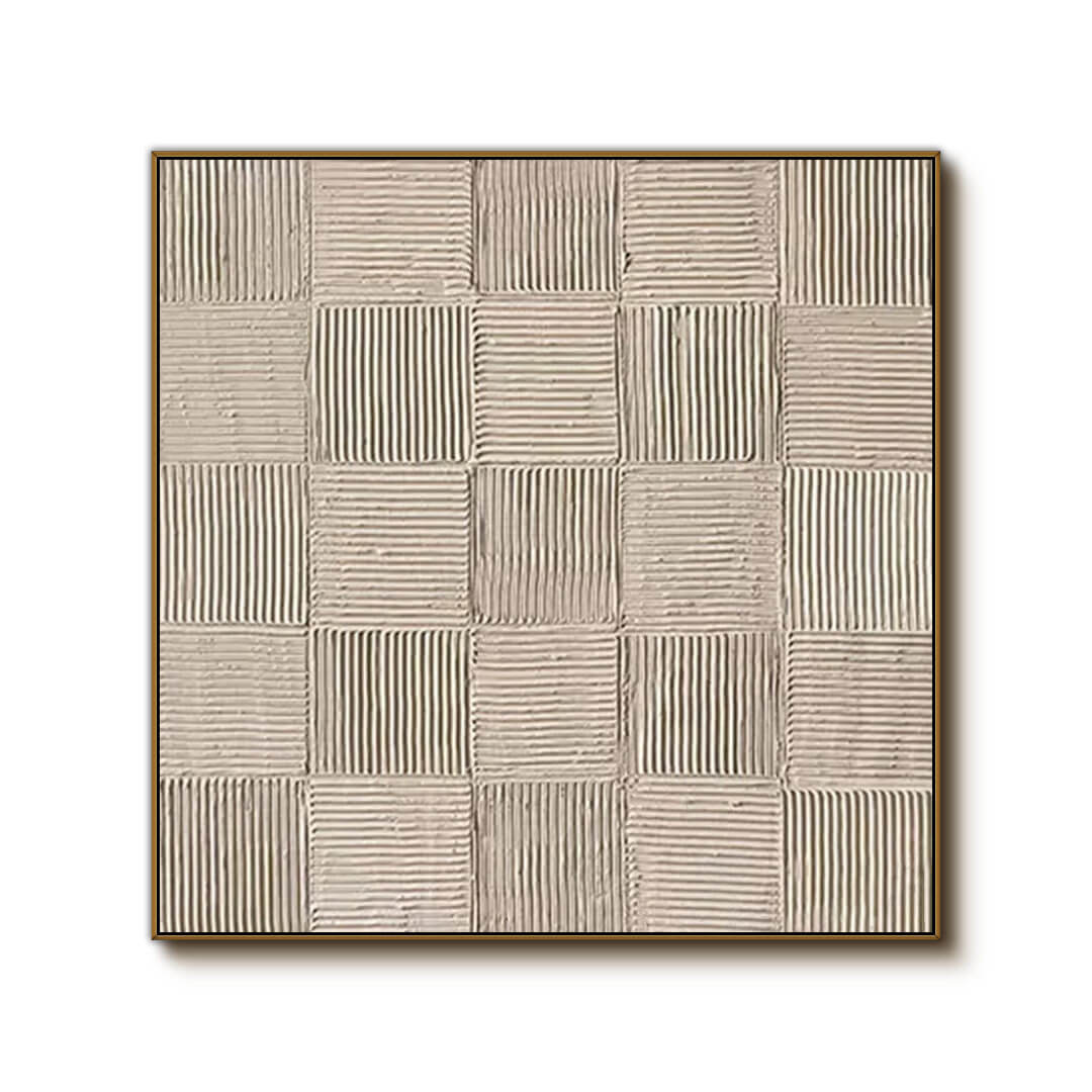 Textured 3D Wall Art | Minimalist Beige Painting #AA 072