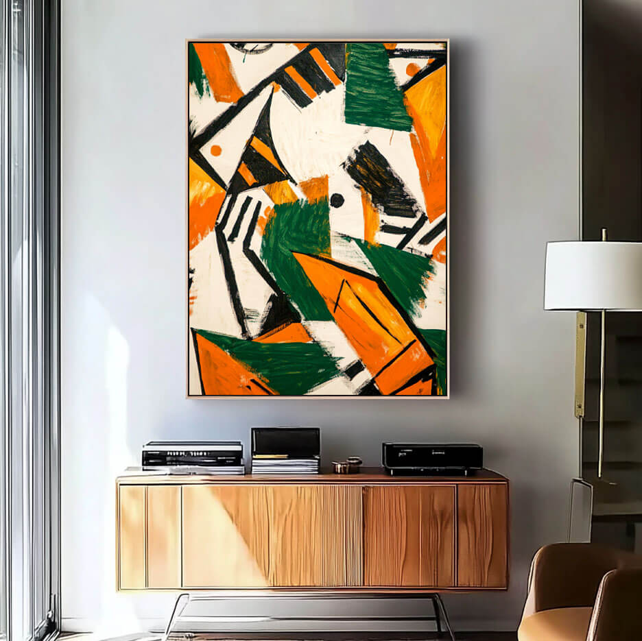 Dynamic Geometric Composition | Modern Abstract Wall Art #AA 148