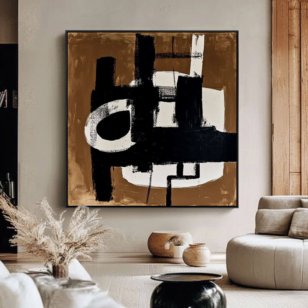 Abstract Expressionist Art | Large Square Canvas Painting #AA 250