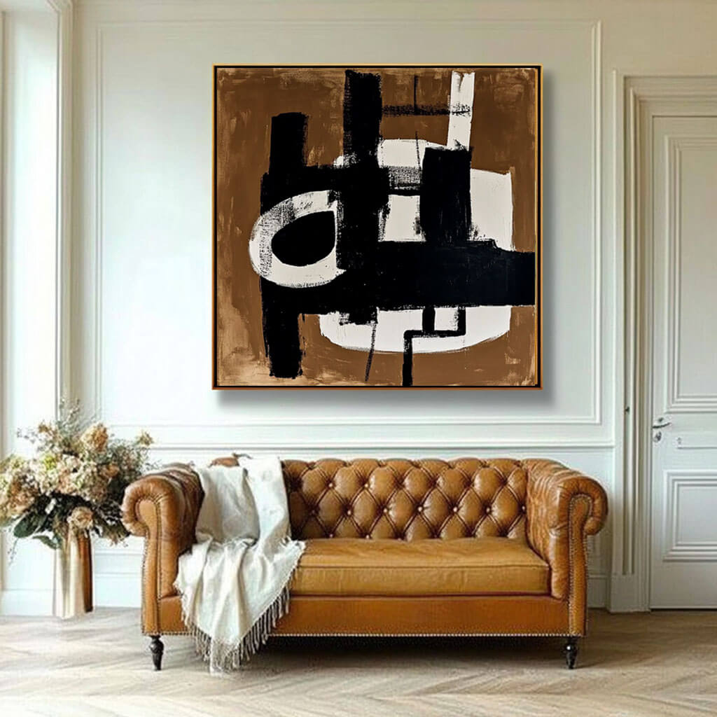 Abstract Expressionist Art | Large Square Canvas Painting #AA 250