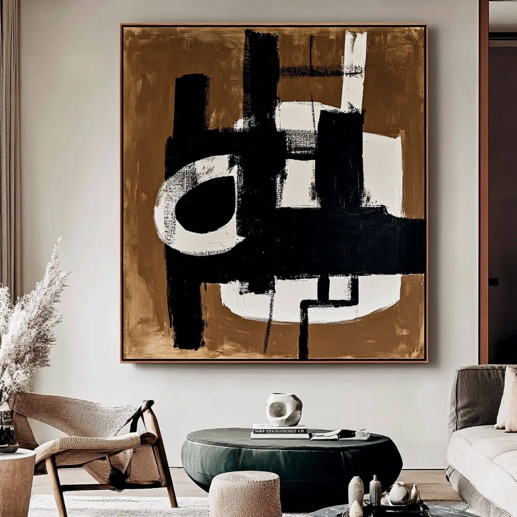 Abstract Expressionist Art | Large Square Canvas Painting #AA 250