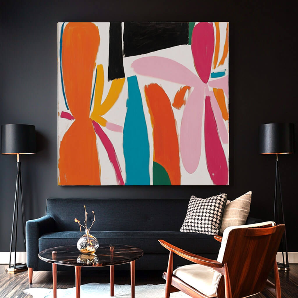Mid-Century Modern Inspired Art | Large Colorful Painting #AA 149