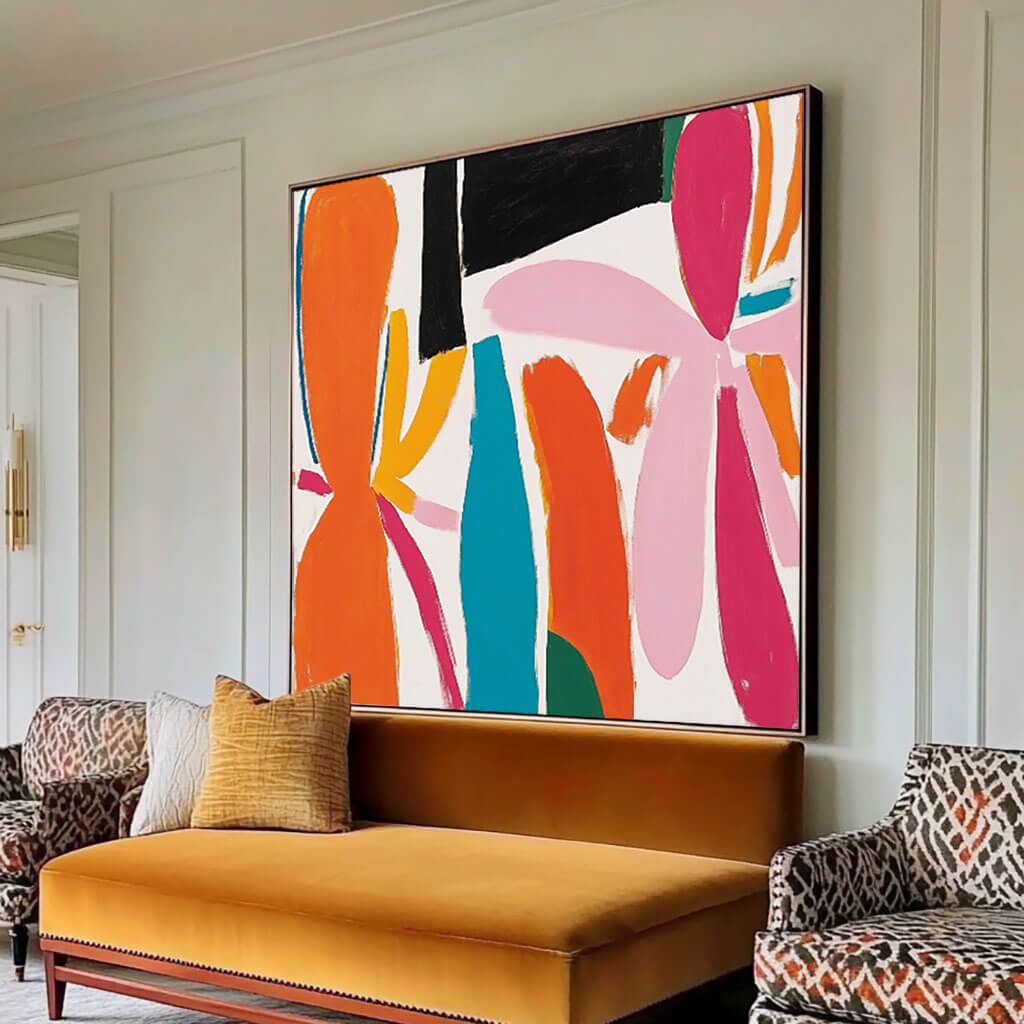 Mid-Century Modern Inspired Art | Large Colorful Painting #AA 149