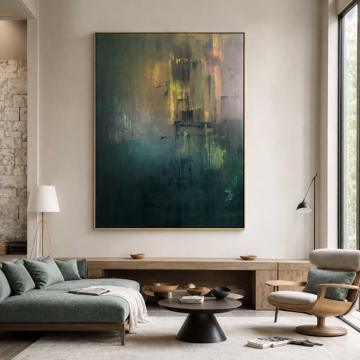 Silent Depths – Moody Abstract Wall Art for Organic Modern Interiors