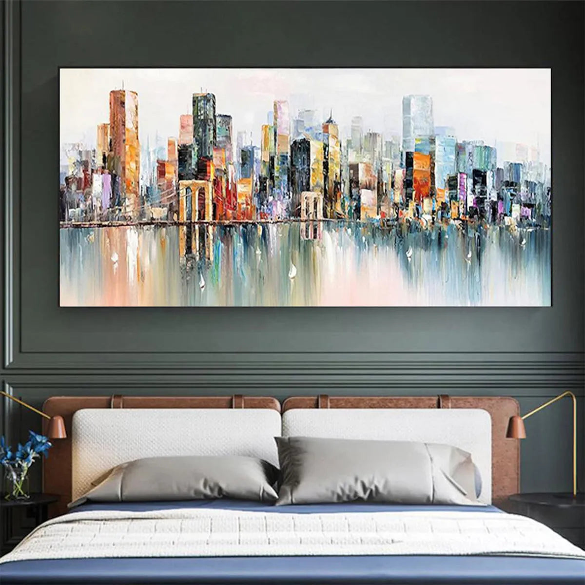 Colorful Abstract Cityscape | Modern Urban Wall Art #AA 083