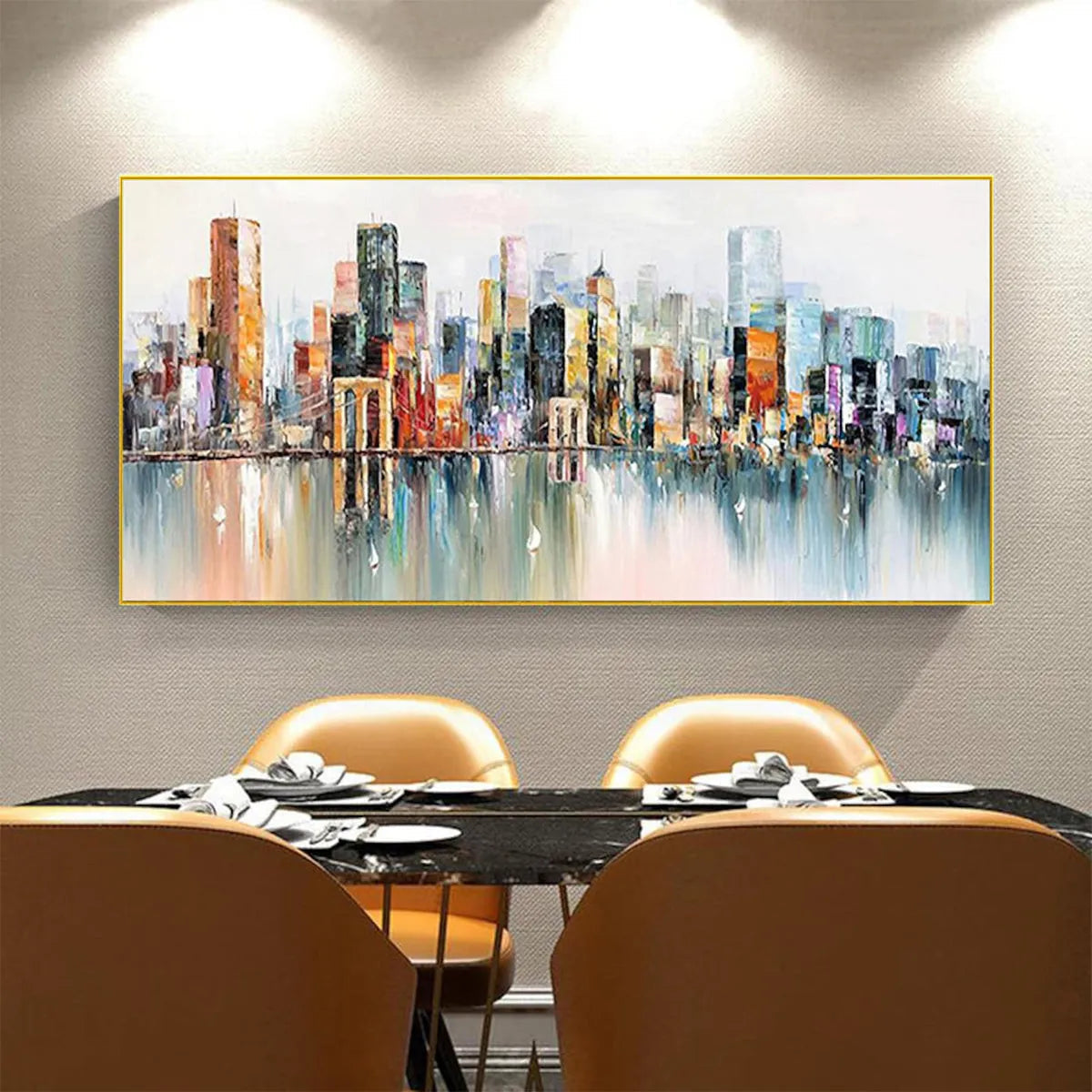 Colorful Abstract Cityscape | Modern Urban Wall Art #AA 083