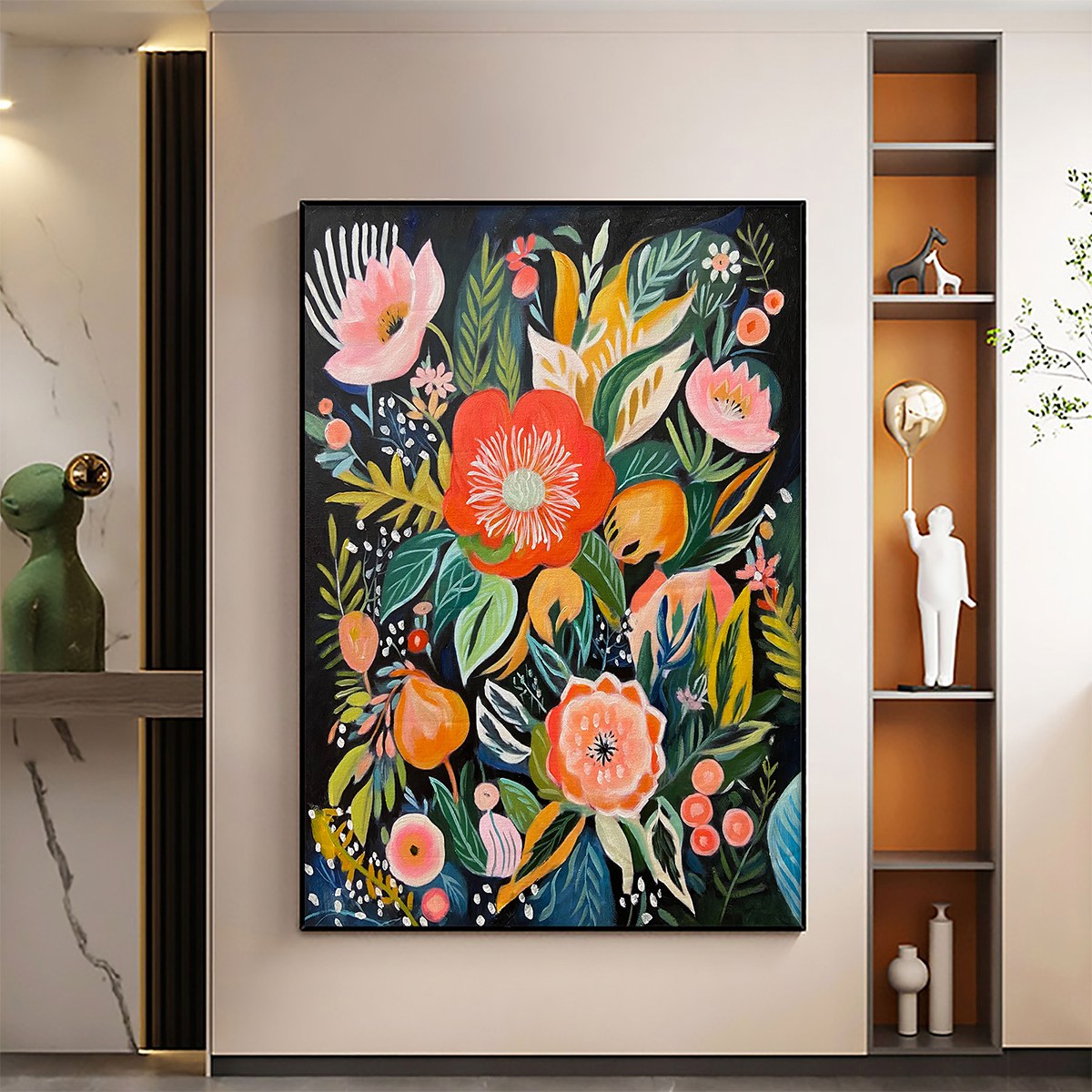 Colorful Floral Painting | Modern Botanical Wall Art #AA 126