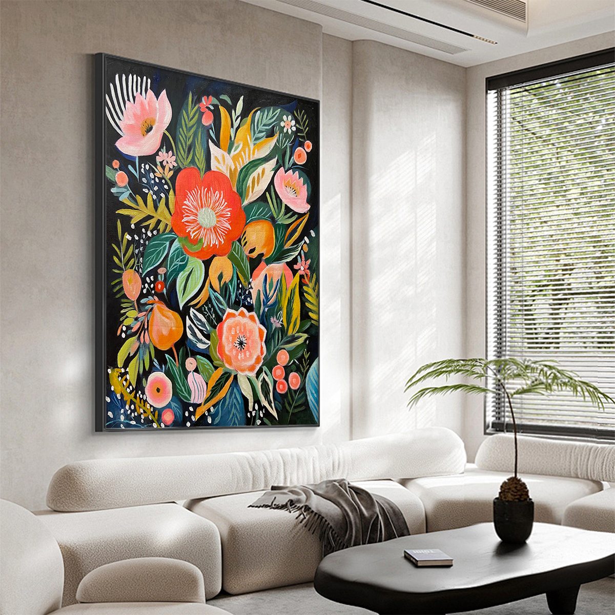 Colorful Floral Painting | Modern Botanical Wall Art #AA 126