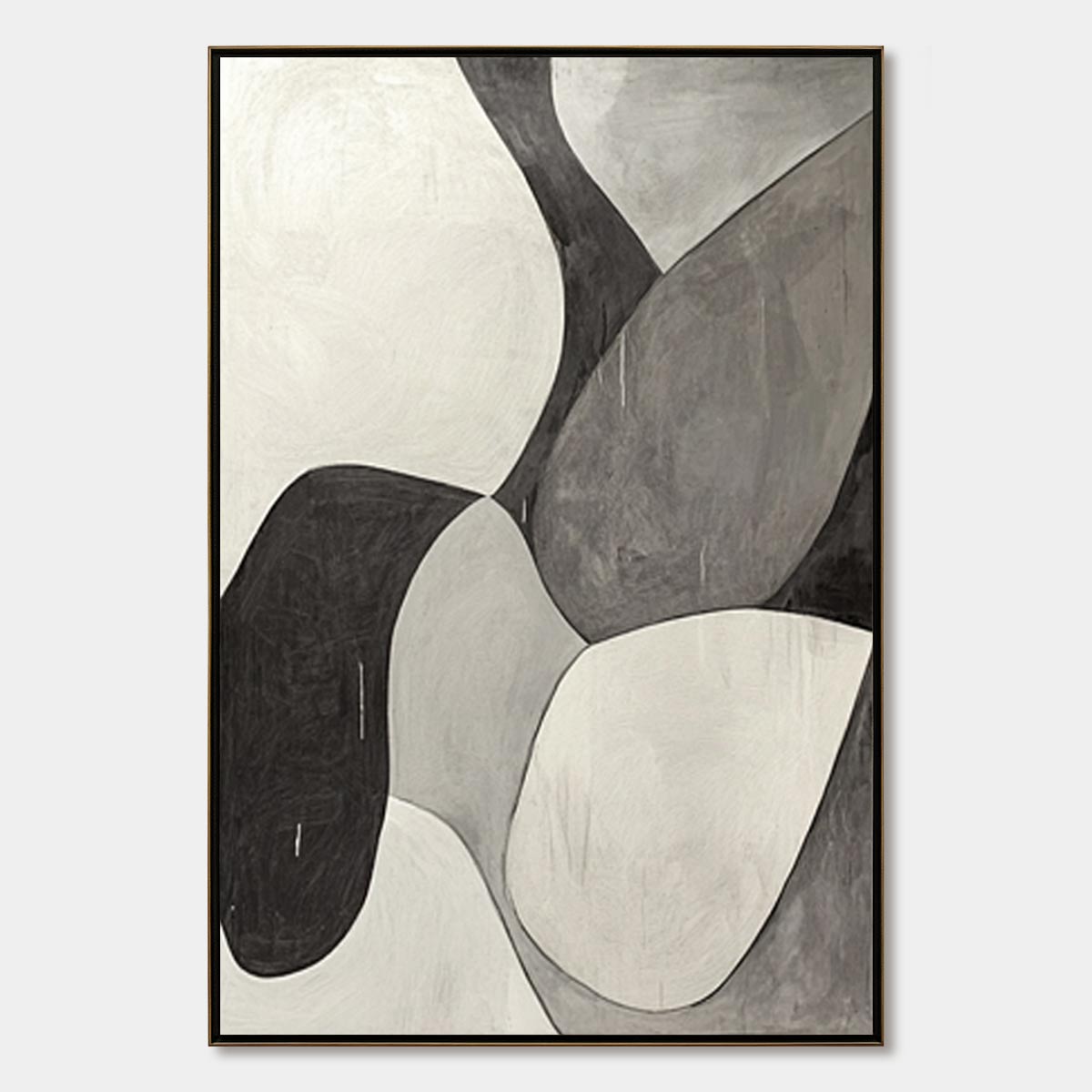 Mid-Century Modern Inspired Art | Large Black & White Art #AA 213