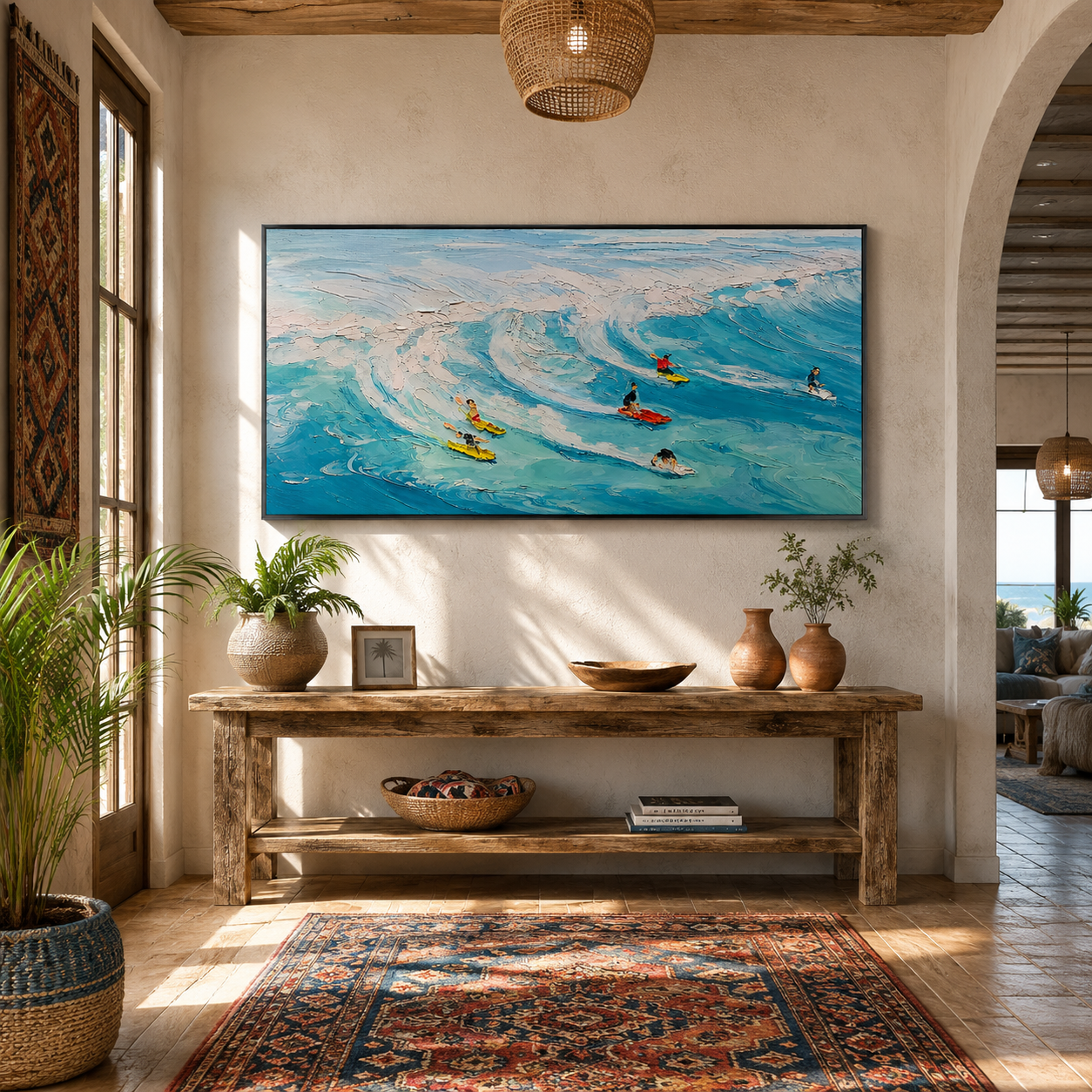 Surf Riders – Coastal Beach Colorful Wall Art