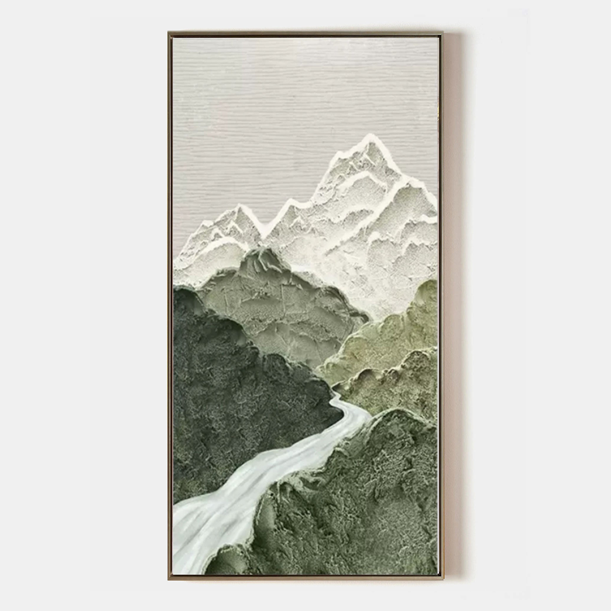 Silent Summit – Textured Mountain Wall Art for Japandi & Organic Modern Interiors