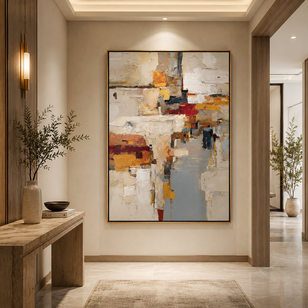 Amber Geometry – Modern Abstract Wall Art