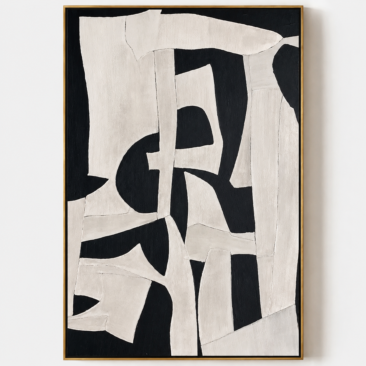 Monochrome Balance – Black and White Abstract Geometric Wall Art