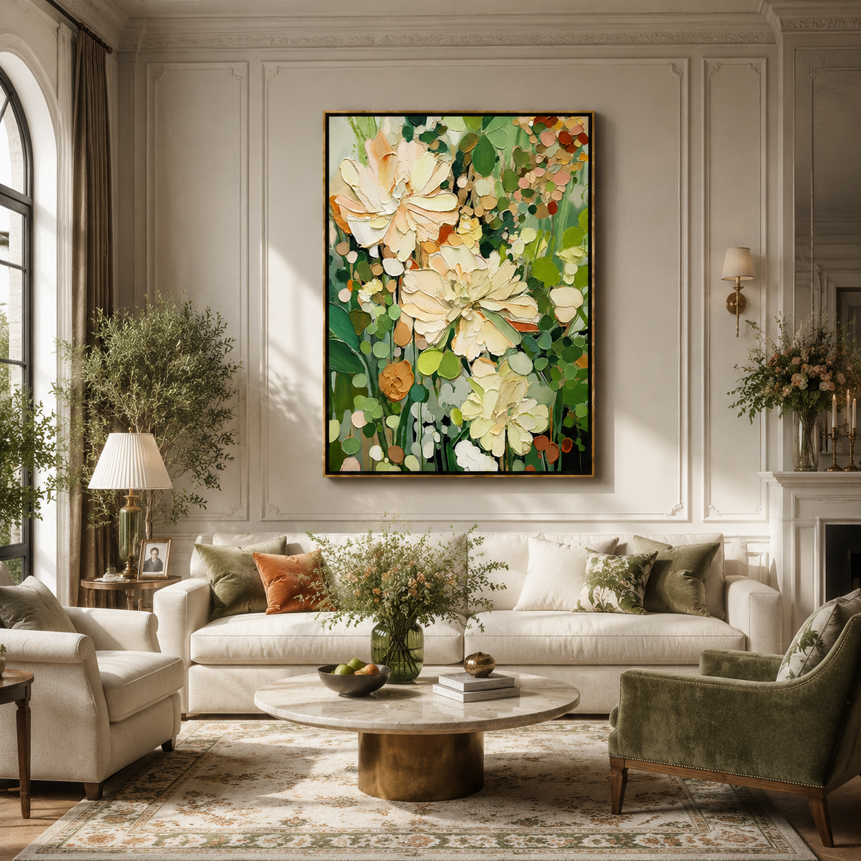 Whispers of Spring – Textured Floral Impressionist Oil Painting | Hand Painted Modern Wall Art