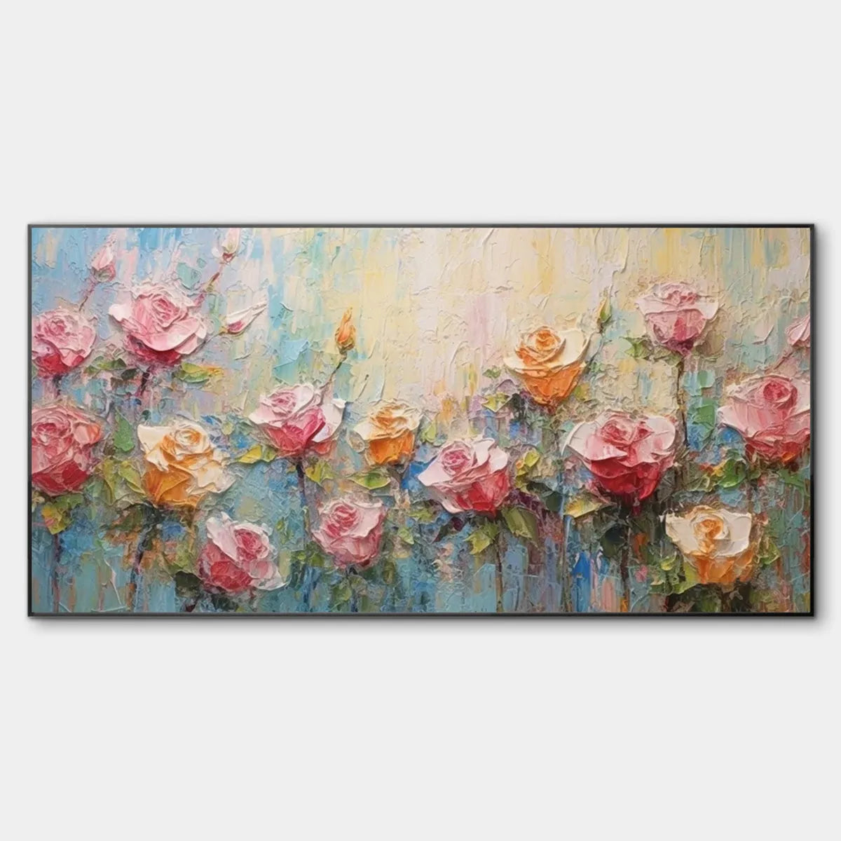 Dreamy Rose Painting | Whimsical Colorful Floral Wall Art #AA 132