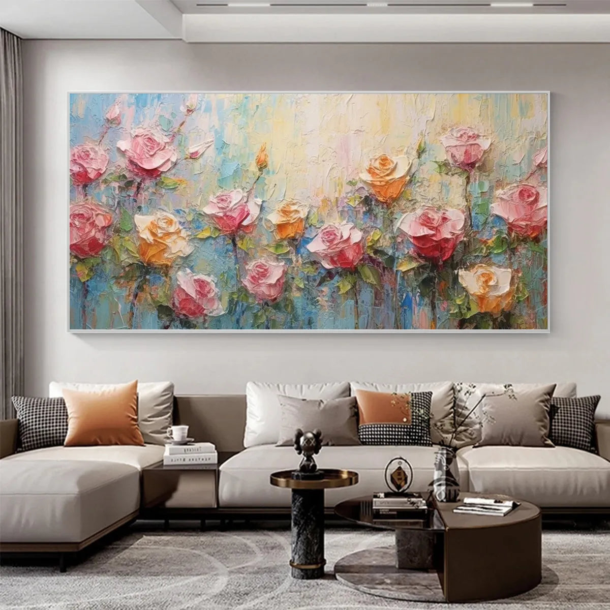 Dreamy Rose Painting | Whimsical Colorful Floral Wall Art #AA 132