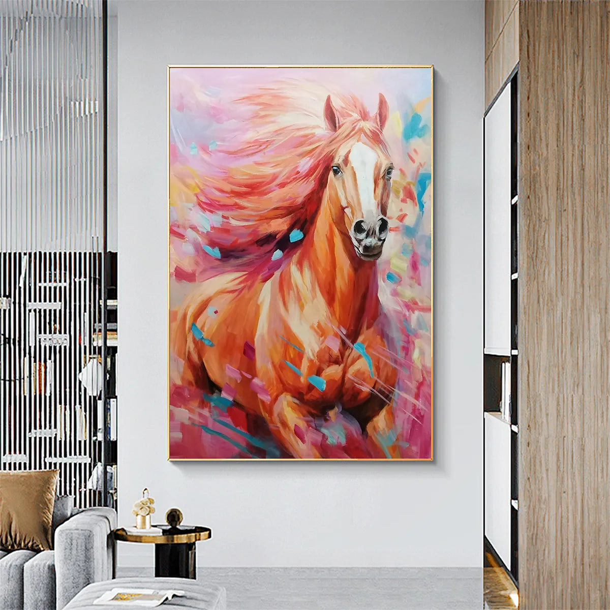 Dynamic Colorful Horse Art | Vibrant Abstract Animal Painting #ZZ 261