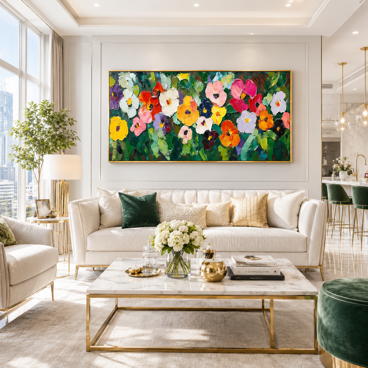 Wildflower Symphony – Colorful Textured Floral Wall Art