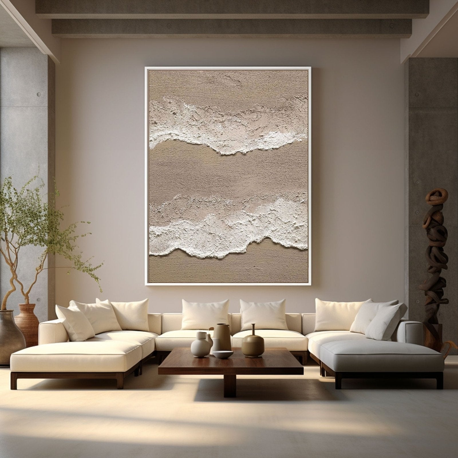 Minimalist Coastal Wall Art | Abstract Ocean Wave Painting #TC 227