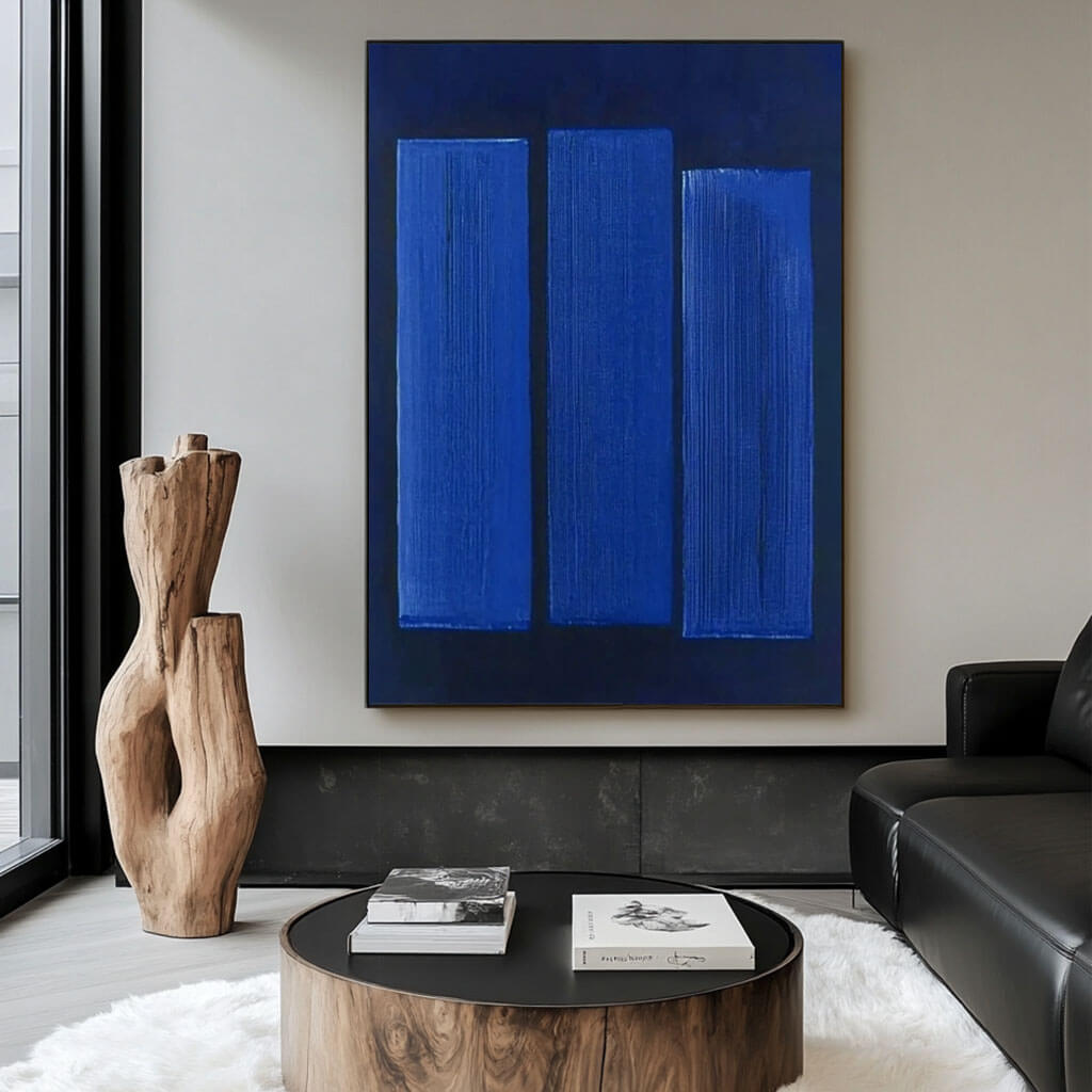 Serene Blue Wall Art | Large Calming Abstract for Modern Decor #ZZ 229