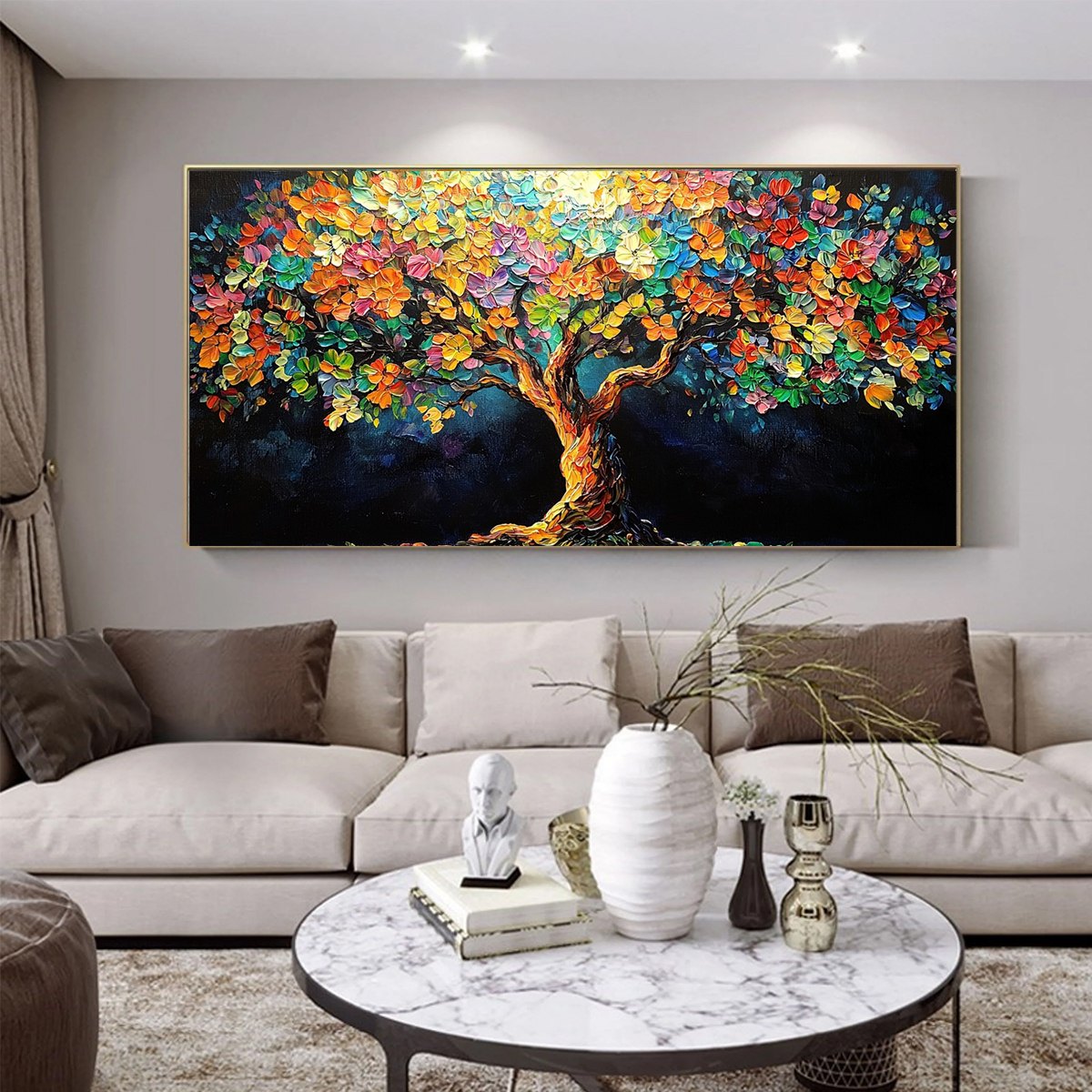 Colorful Tree of Life Canvas Art | Vibrant Rainbow Tree #AA 357