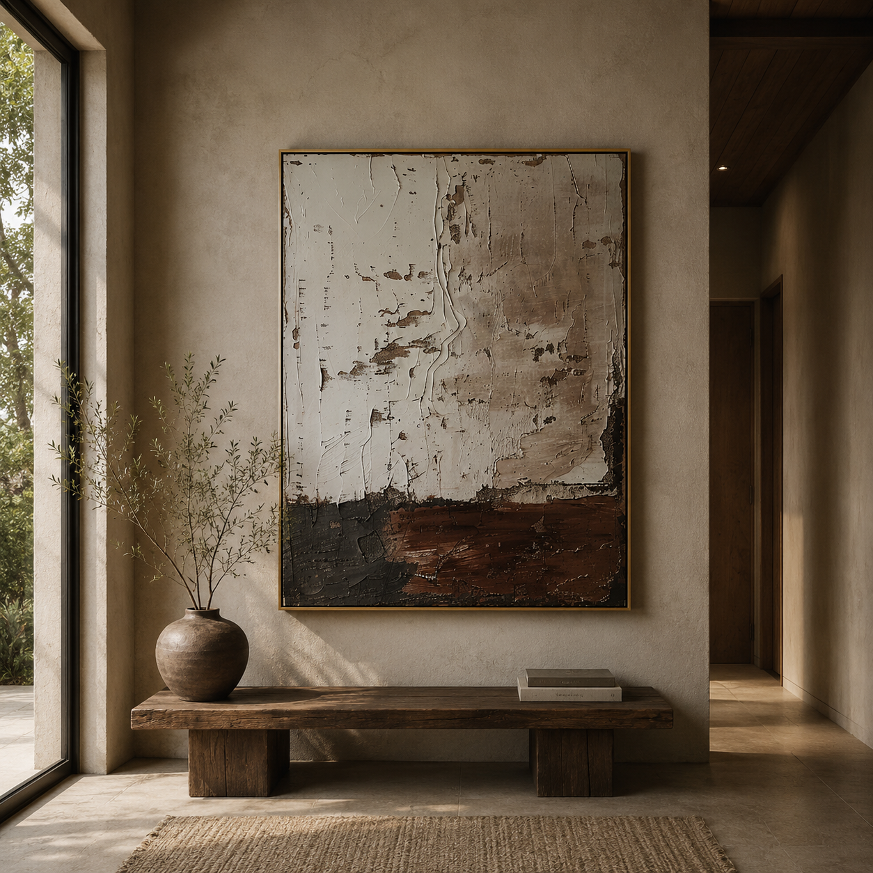 Earthbound Silence – Textured Neutral Abstract Wall Art for Organic Modern Interiors