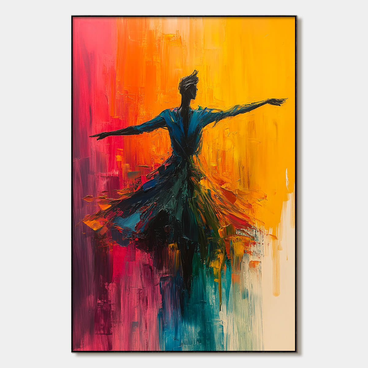 Large Colorful Abstract Dancer Painting | Vibrant Wall Art #AA 118