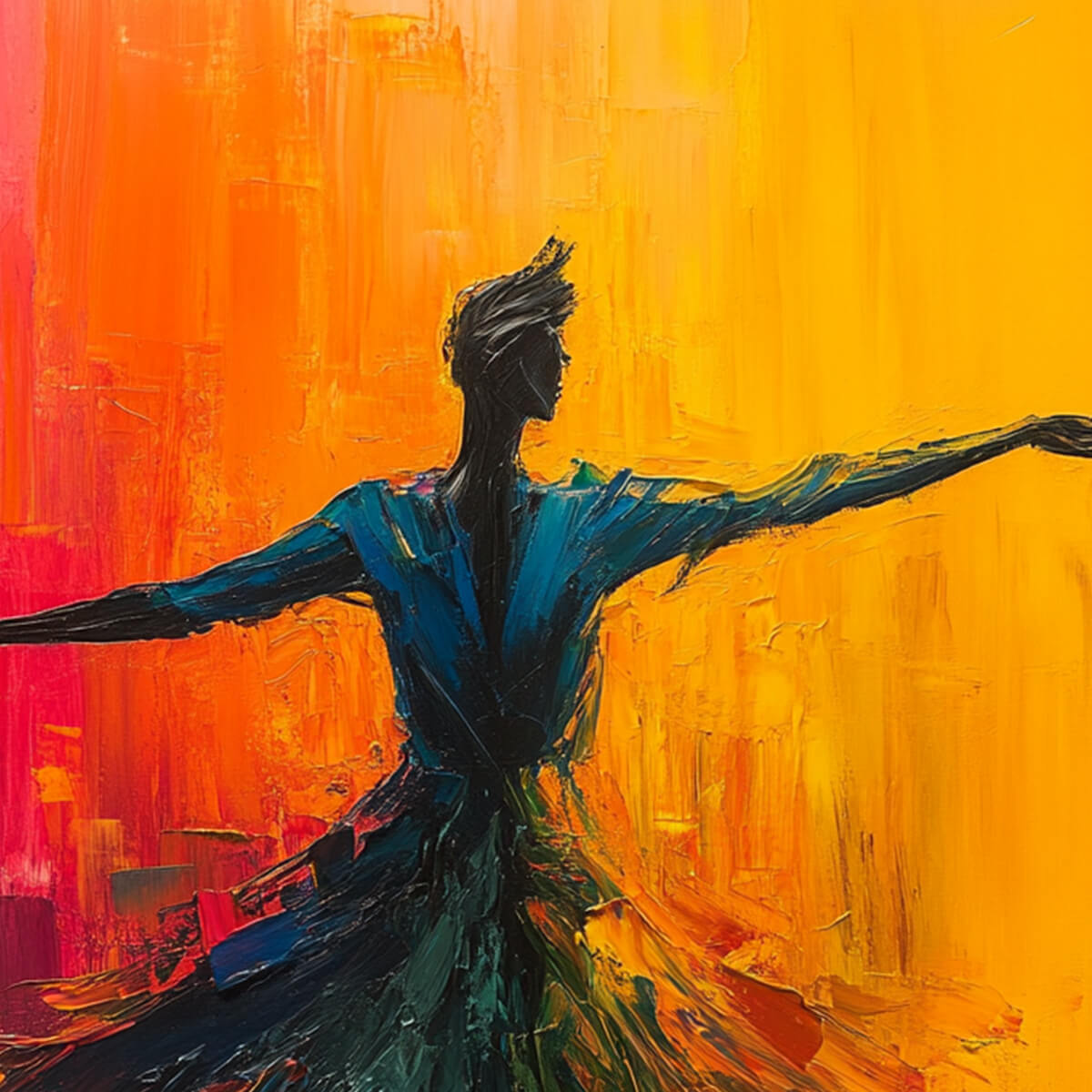 Large Colorful Abstract Dancer Painting | Vibrant Wall Art #AA 118