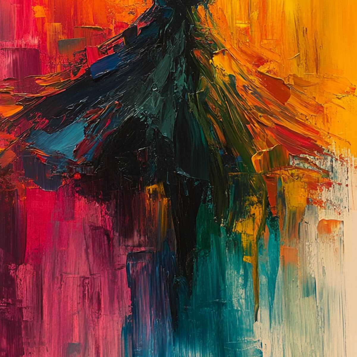 Large Colorful Abstract Dancer Painting | Vibrant Wall Art #AA 118