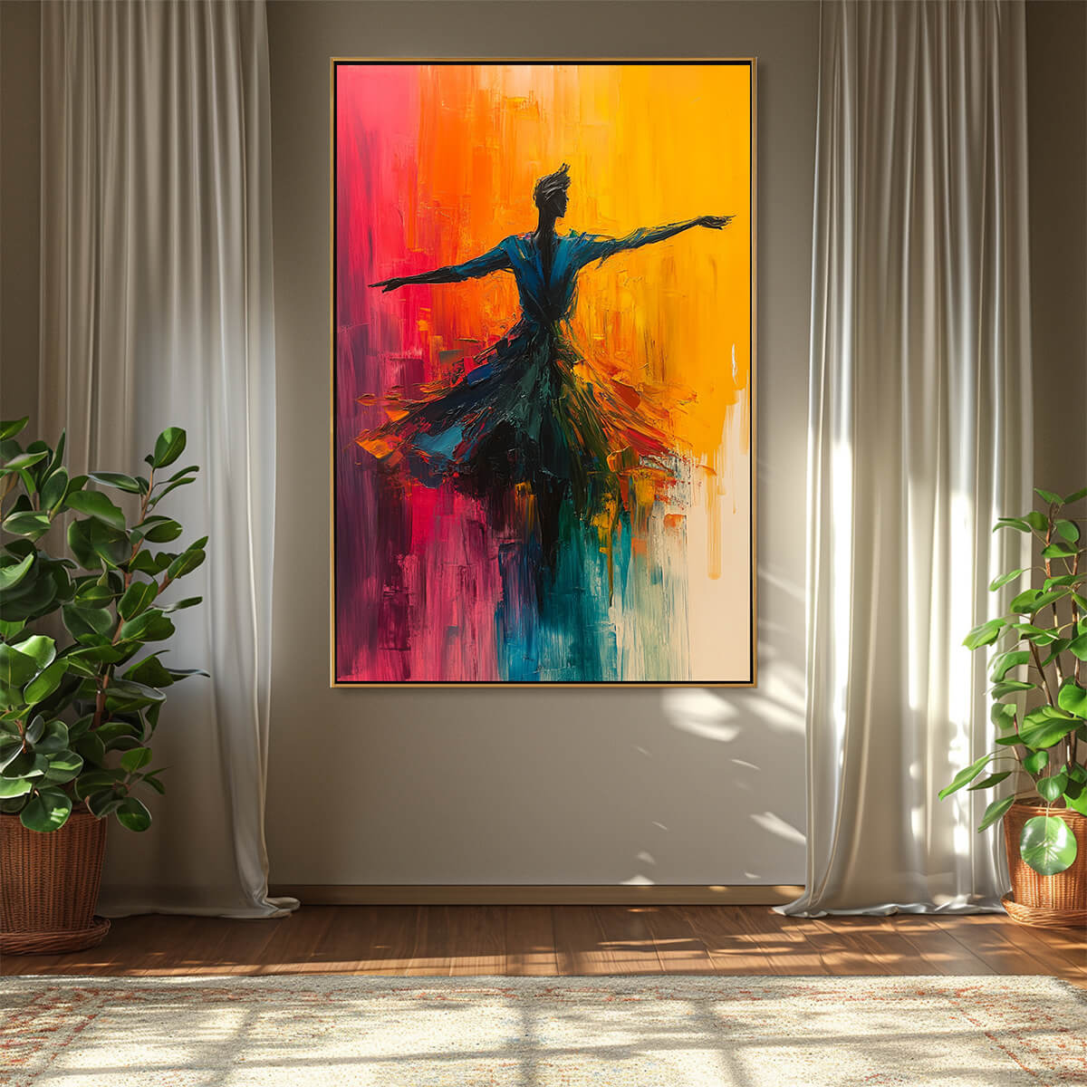 Large Colorful Abstract Dancer Painting | Vibrant Wall Art #AA 118