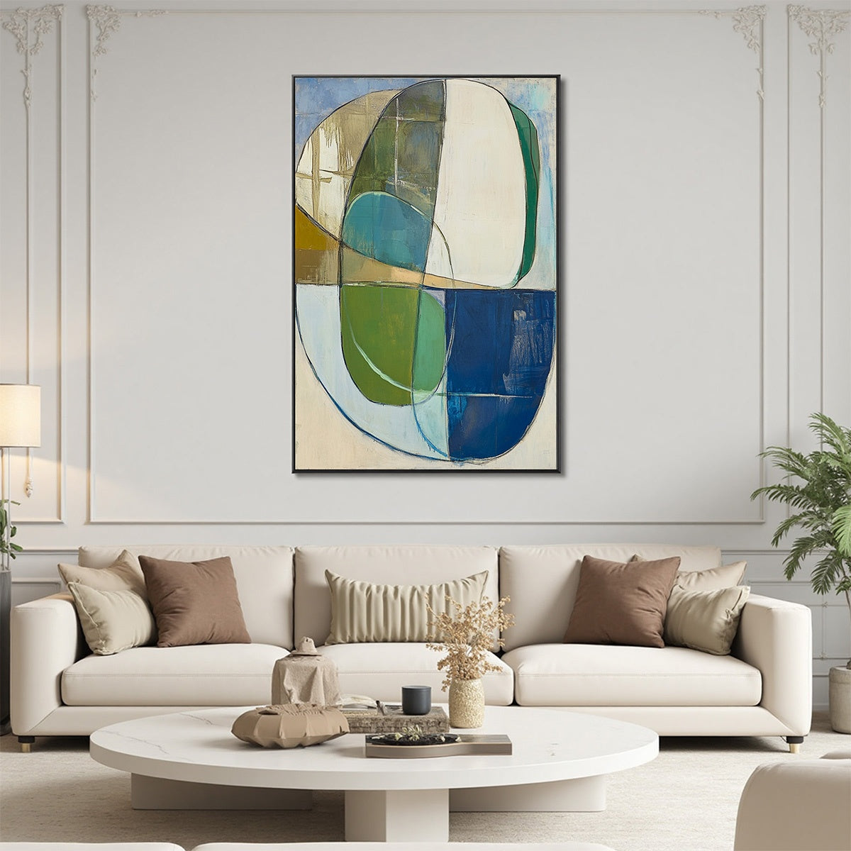 Mid-Century Modern Inspired Art | Large Abstract Paintings #AA 094