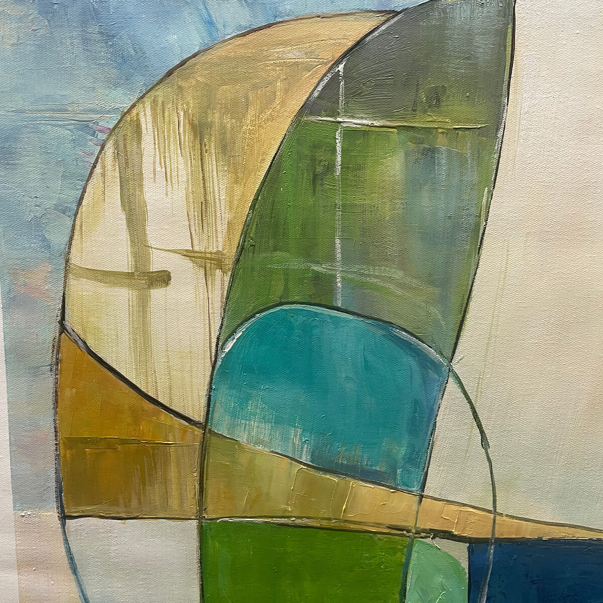 Mid-Century Modern Inspired Art | Large Abstract Paintings #AA 094