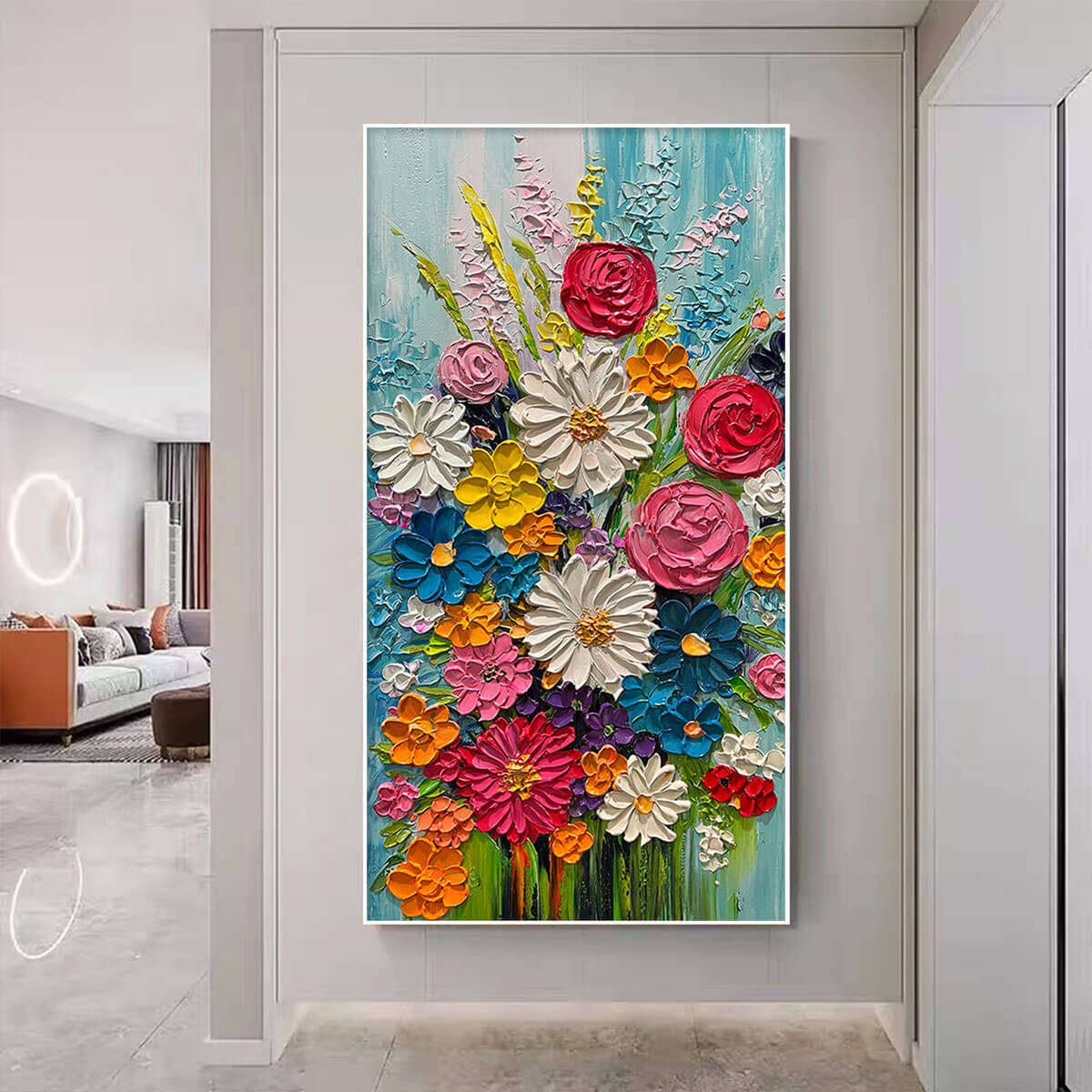 Joyful Abstract Bouquet Art | Vibrant Colorful Wall Decor #AA 166