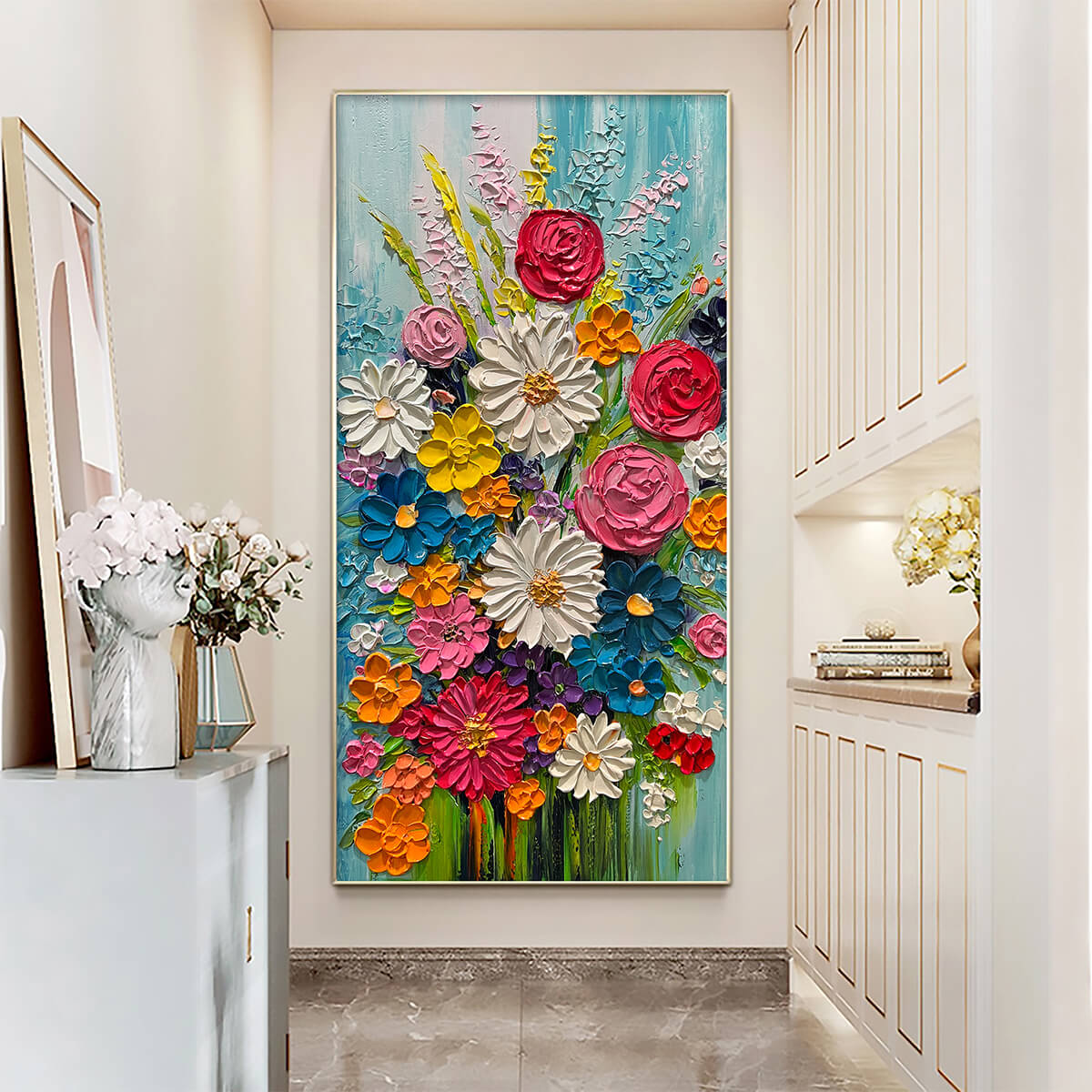 Joyful Abstract Bouquet Art | Vibrant Colorful Wall Decor #AA 166