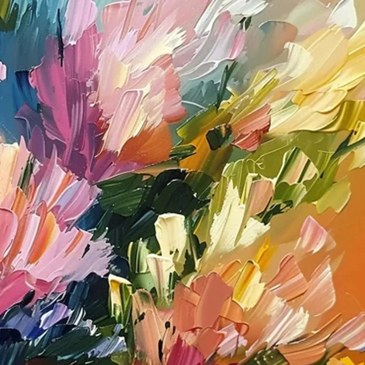 Explosion of Color Abstract Art | Vibrant Floral Painting #AA 167