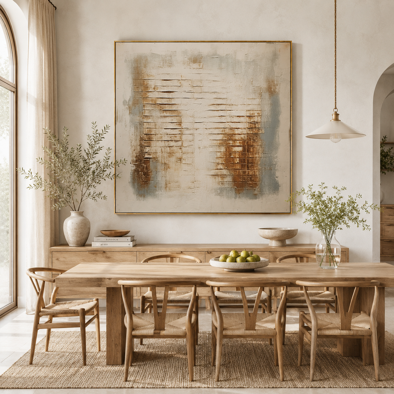 Soft Horizon – Neutral Textured Abstract Wall Art for Organic Modern Homes