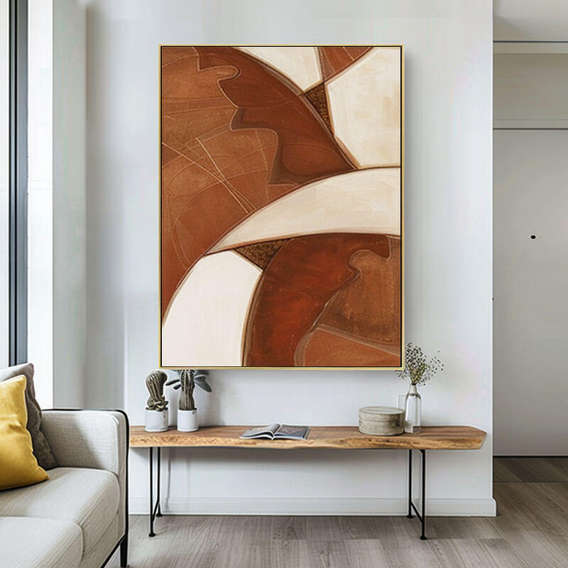 Wabi Sabi Wall Art | Neutral Earth Tone Abstract Painting #AA 153