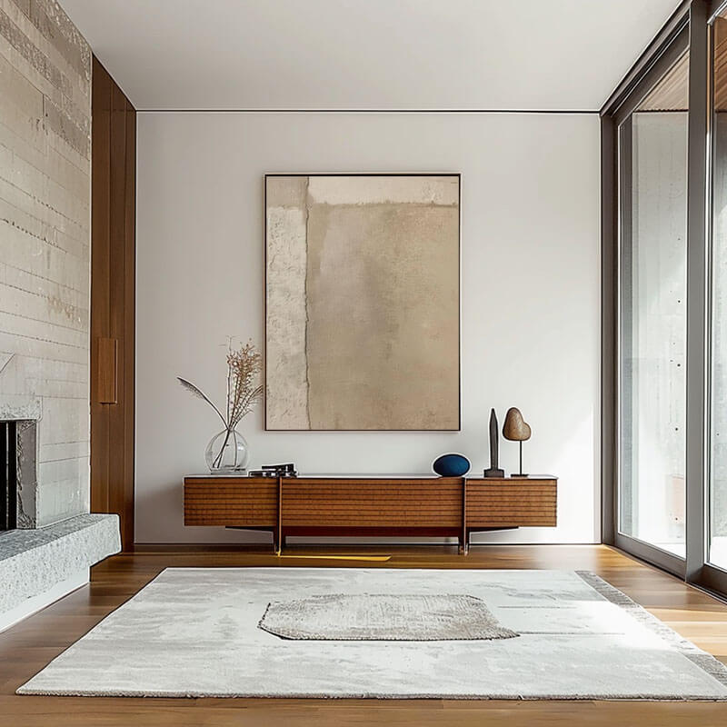 Beige Minimalist Canvas Wall Art | Neutral Abstract Painting #AA 353