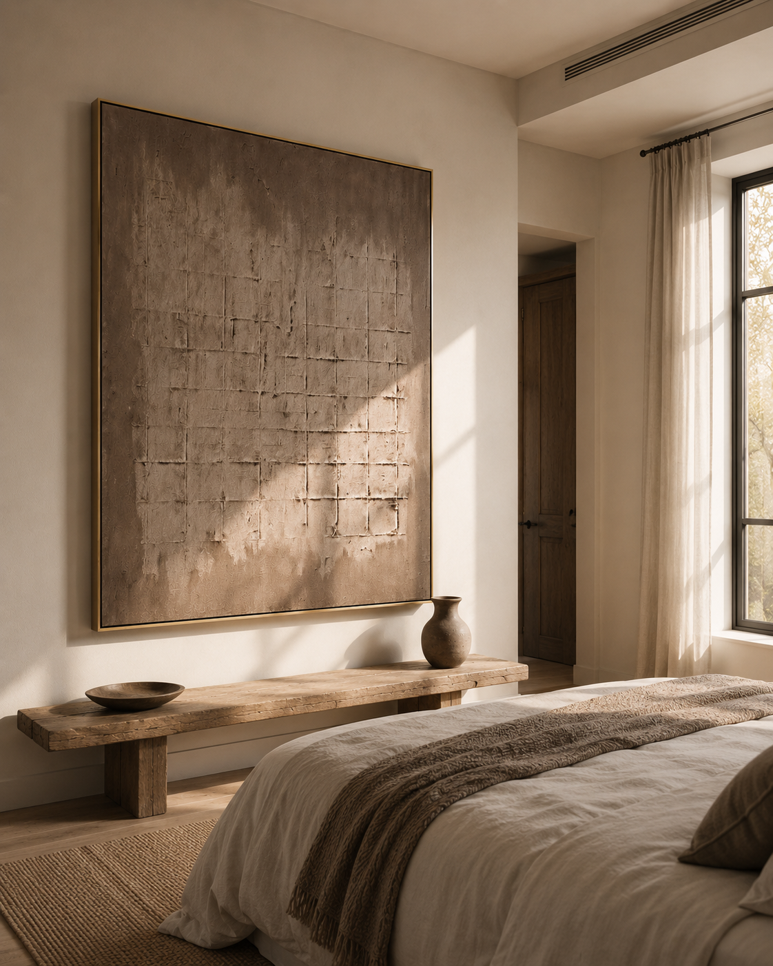 Quiet Structure – Neutral Textured Wall Art for Organic Modern Interiors
