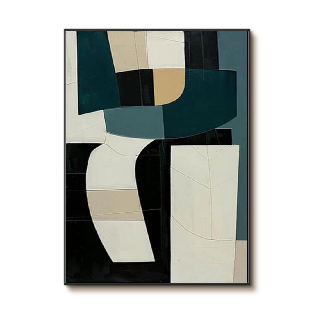 Japandi Style Wall Art | Neutral Geometric Abstract Painting #AA 043
