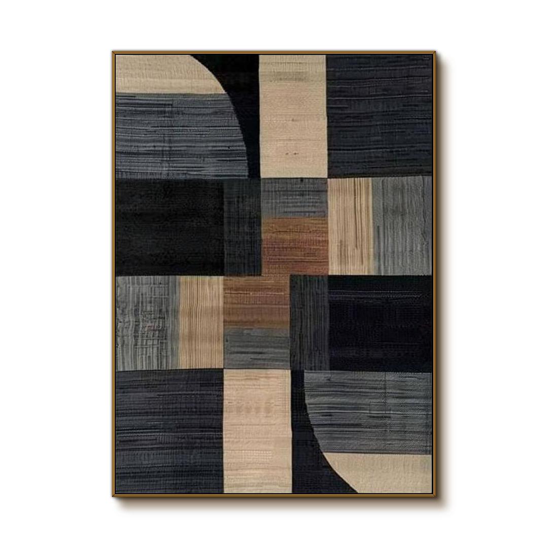 Japandi Style Geometric Art | Earth Tone Abstract Painting #AA 040
