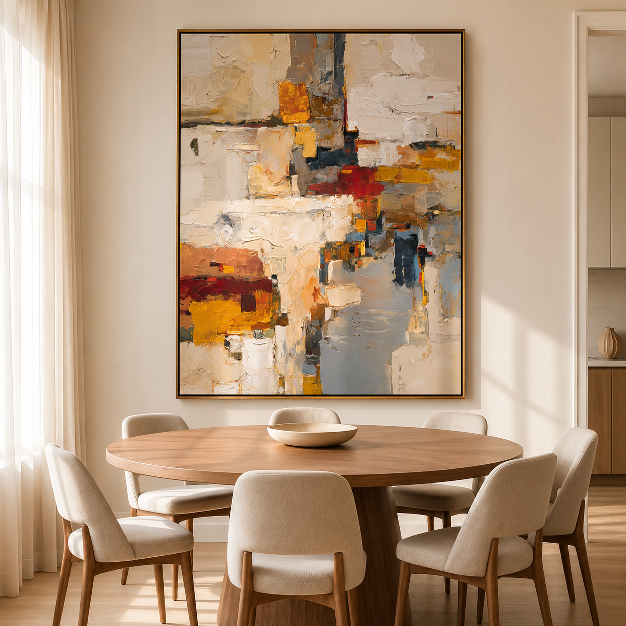 Amber Geometry – Modern Abstract Wall Art