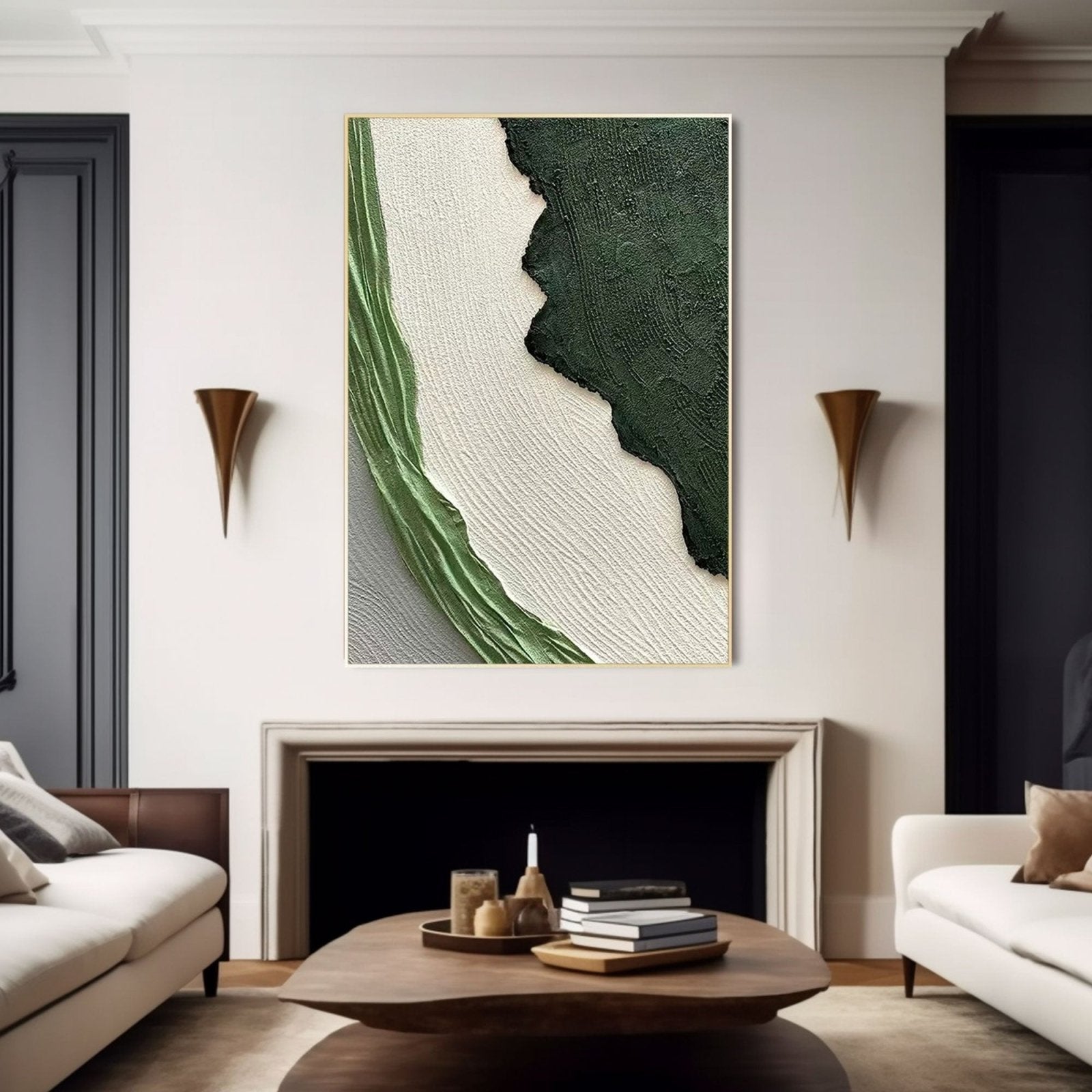 Large Textured Green Wall Painting | Modern Impasto Green Abstract Art #TC 191