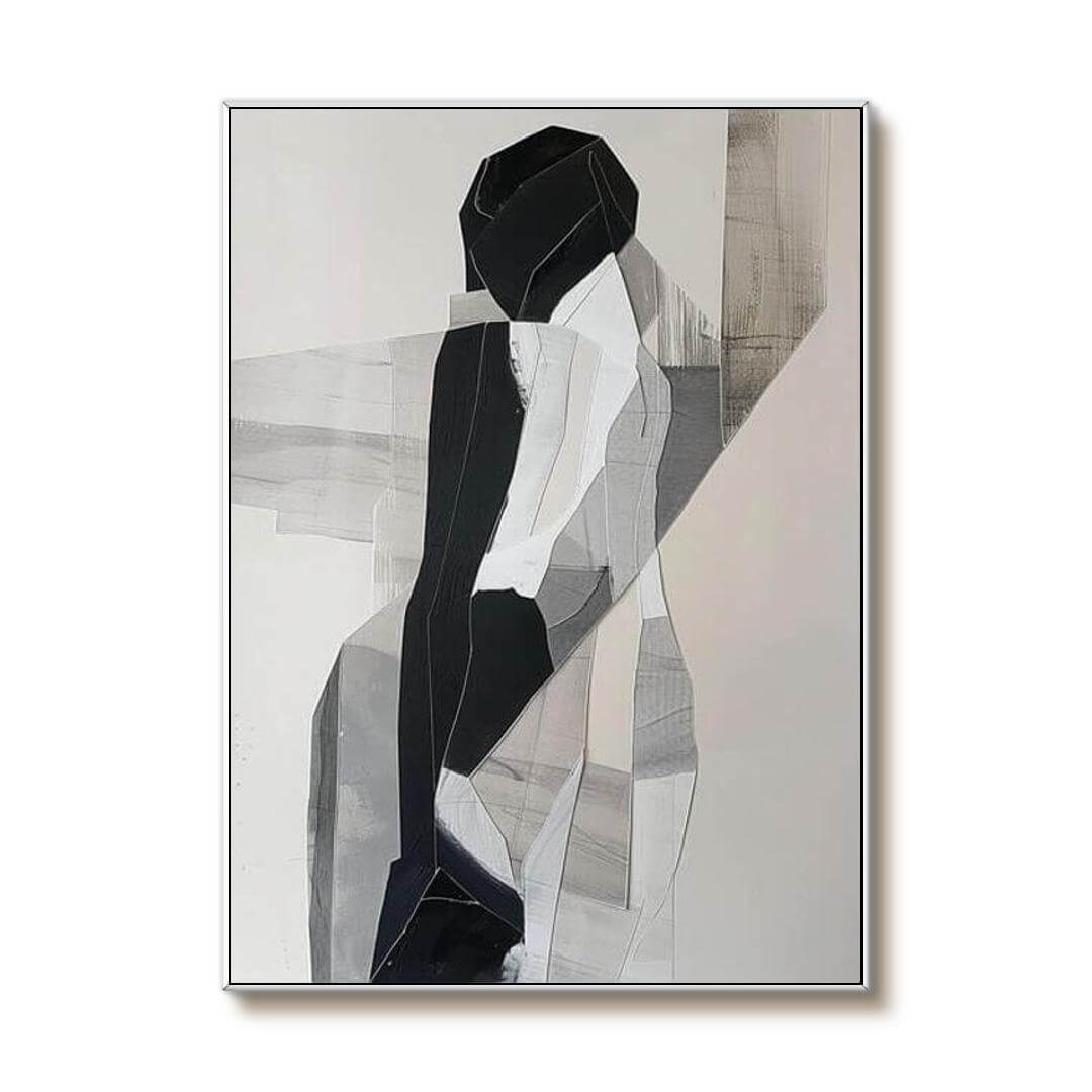 Modern Black & White Abstract Art | Minimalist Wall Decor #AA 041