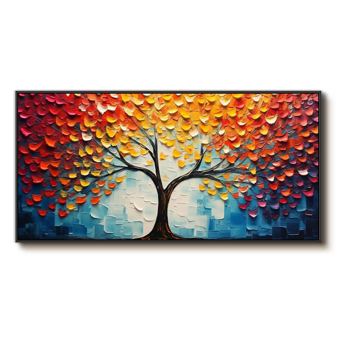 3D Textured Tree of Life Art | Colorful Impasto Painting #AA 030