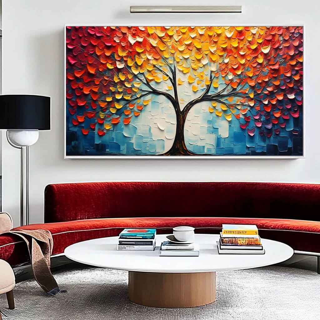 3D Textured Tree of Life Art | Colorful Impasto Painting #AA 030