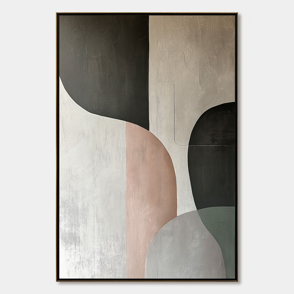Earth Tone Abstract Wall Art | Organic Shapes Wall Painting #AA 100